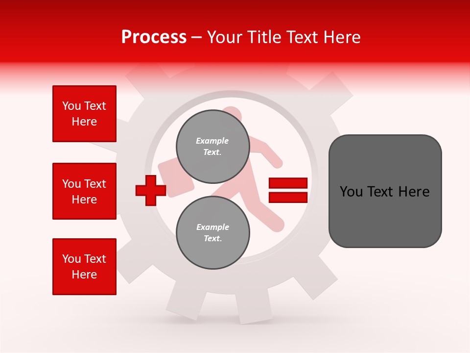 A Man Running Through A Gear Wheel With The Word Name Of Presentation On It PowerPoint Template