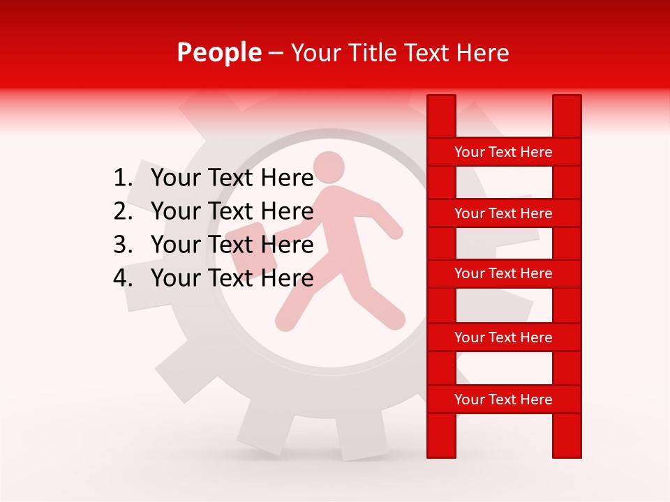 A Man Running Through A Gear Wheel With The Word Name Of Presentation On It PowerPoint Template