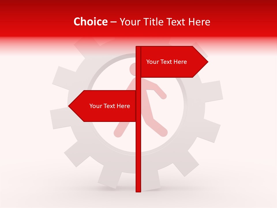 A Man Running Through A Gear Wheel With The Word Name Of Presentation On It PowerPoint Template