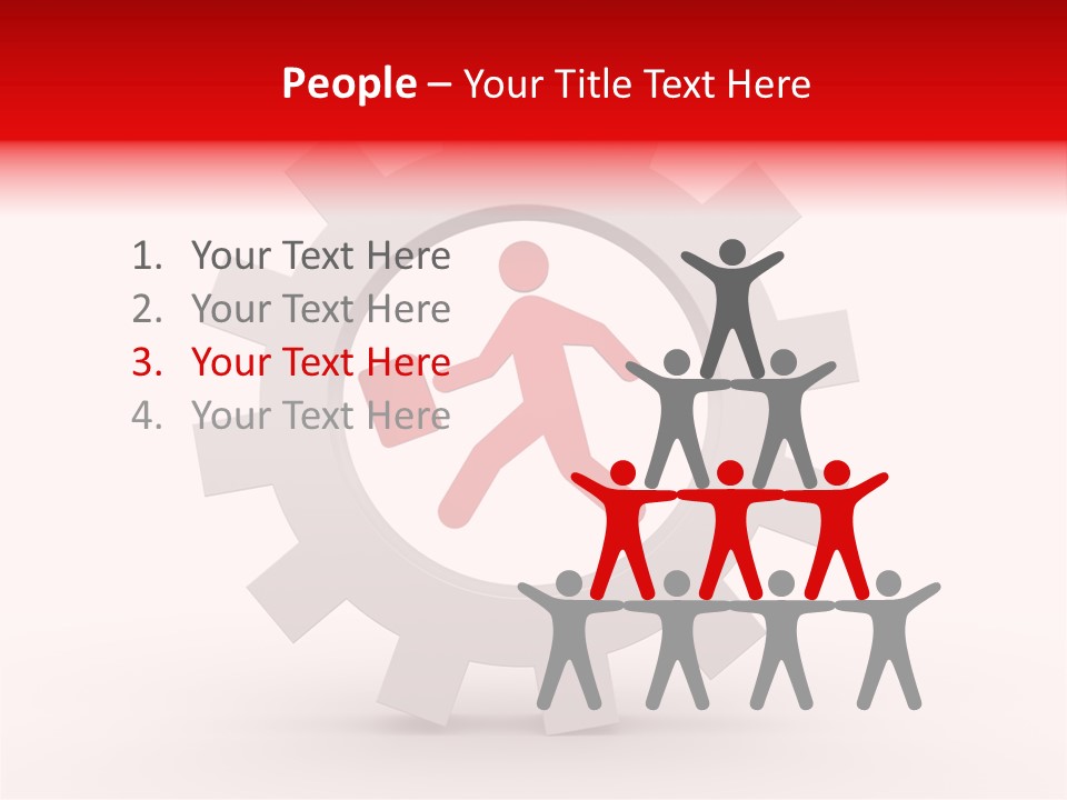 A Man Running Through A Gear Wheel With The Word Name Of Presentation On It PowerPoint Template