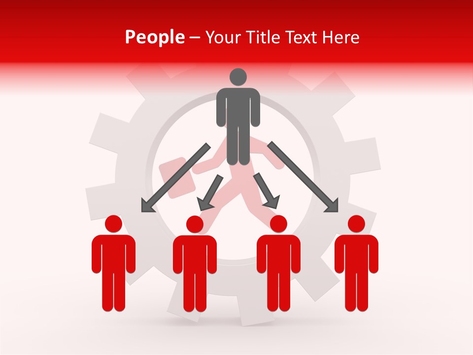 A Man Running Through A Gear Wheel With The Word Name Of Presentation On It PowerPoint Template