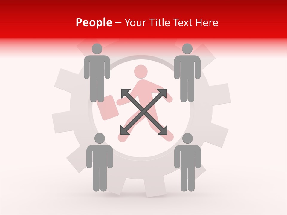 A Man Running Through A Gear Wheel With The Word Name Of Presentation On It PowerPoint Template