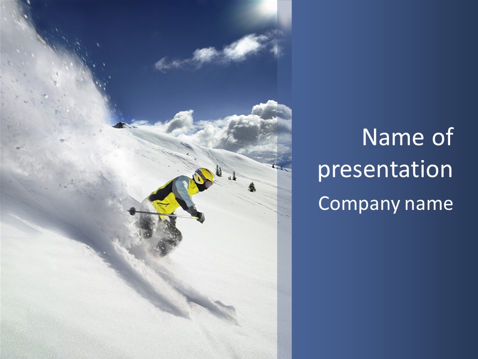 Freeze Mountainside White PowerPoint Template
