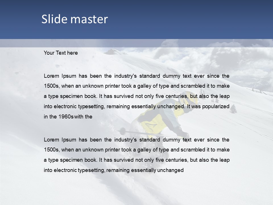 Freeze Mountainside White PowerPoint Template