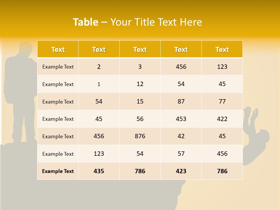 Table Foreground Vertical PowerPoint Template