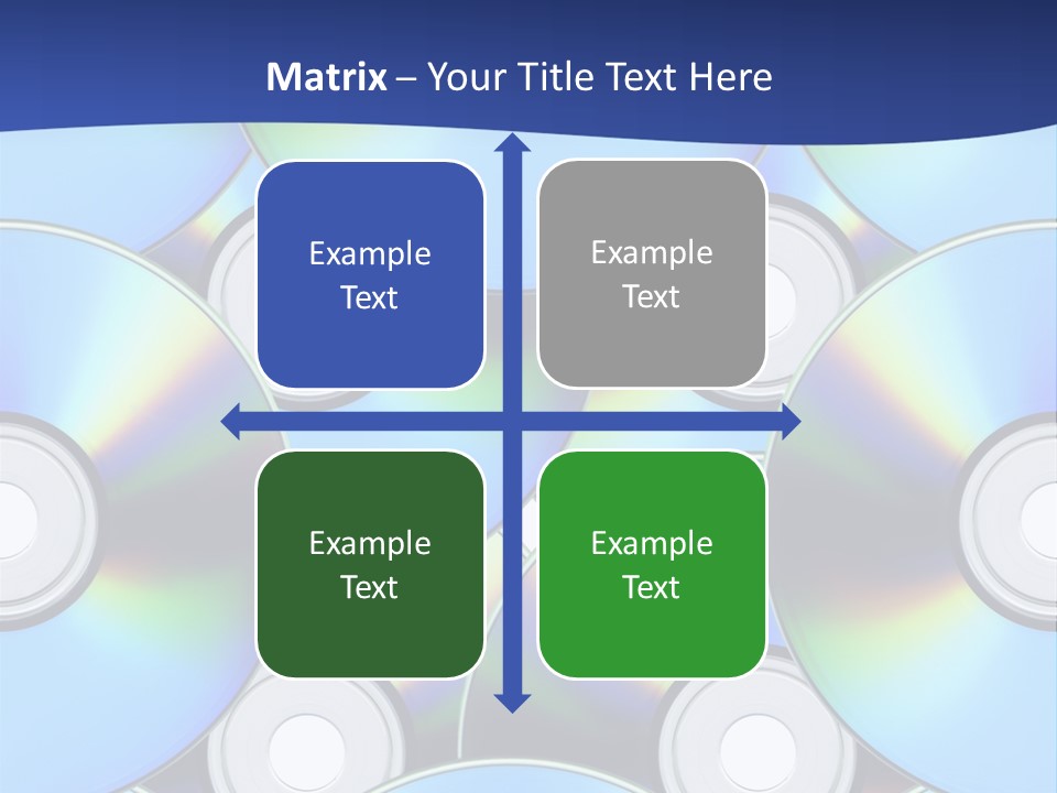 A Group Of Cds On A Blue Background PowerPoint Template
