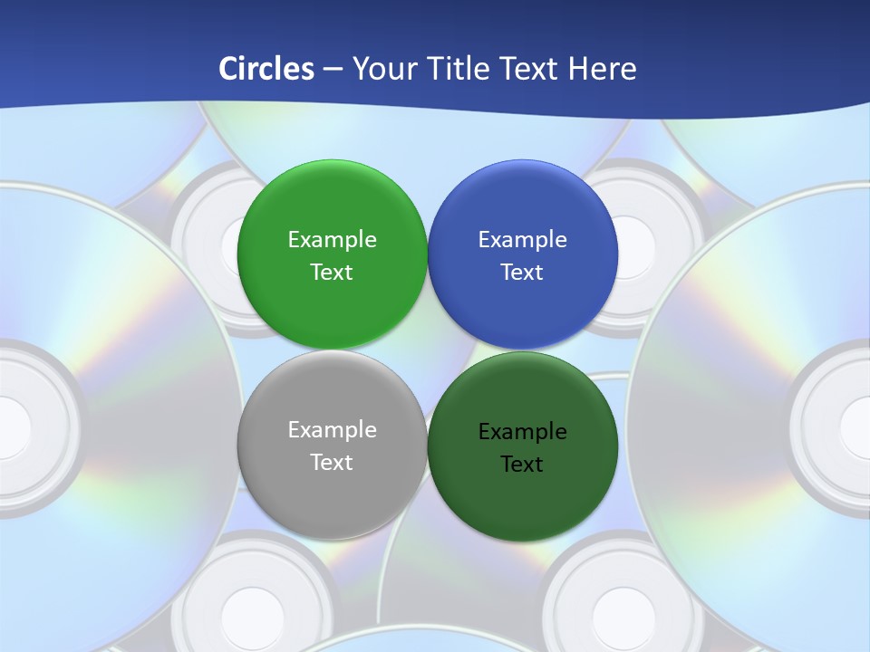 A Group Of Cds On A Blue Background PowerPoint Template