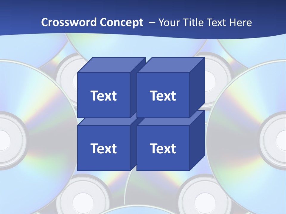 A Group Of Cds On A Blue Background PowerPoint Template