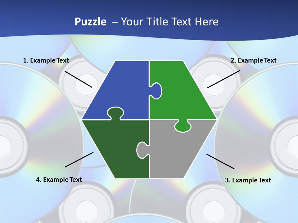 A Group Of Cds On A Blue Background PowerPoint Template