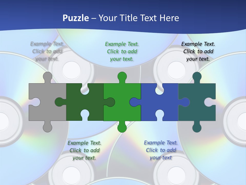 A Group Of Cds On A Blue Background PowerPoint Template