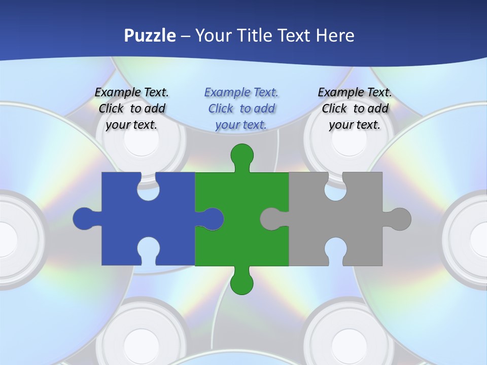 A Group Of Cds On A Blue Background PowerPoint Template