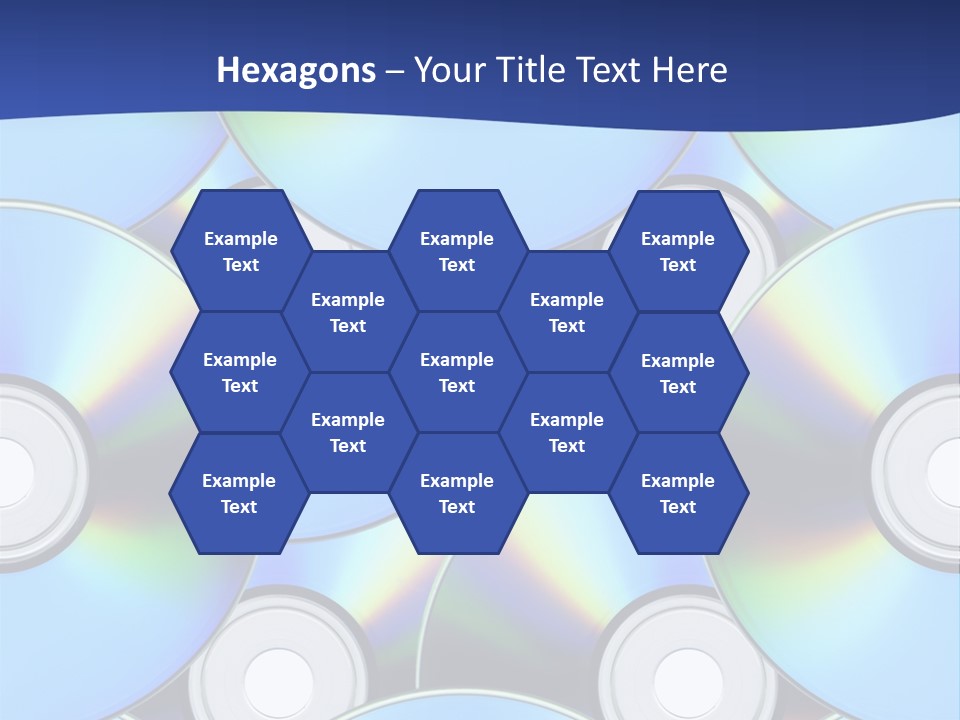A Group Of Cds On A Blue Background PowerPoint Template