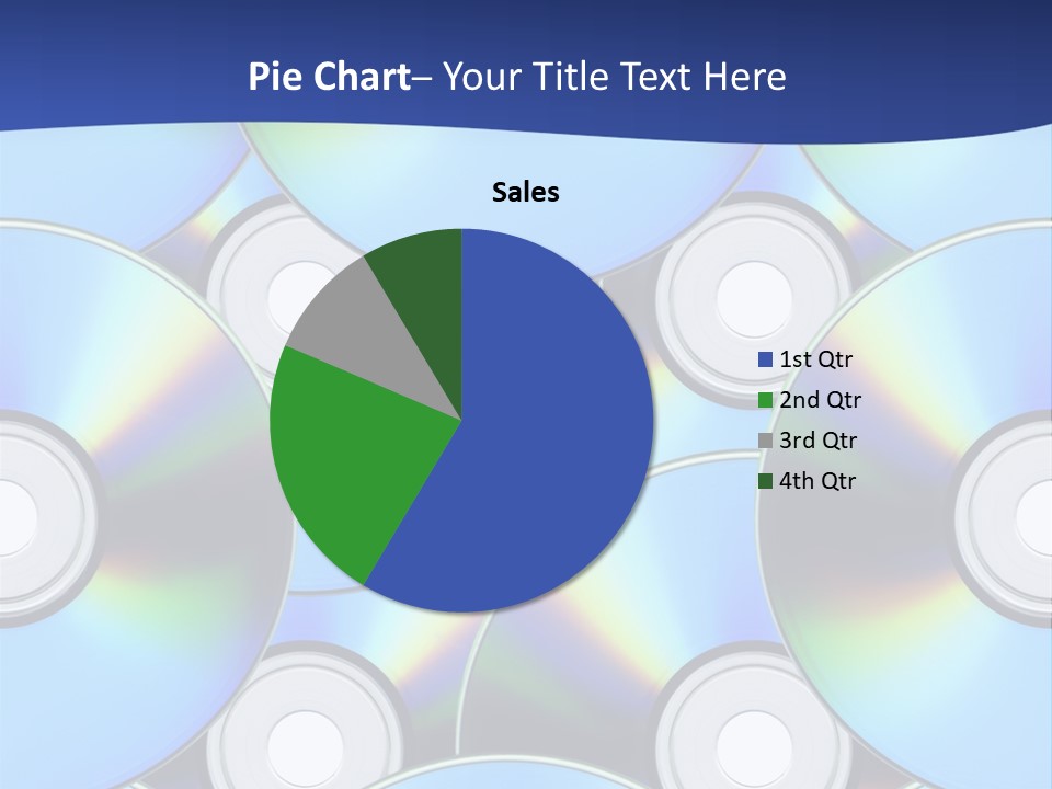 A Group Of Cds On A Blue Background PowerPoint Template
