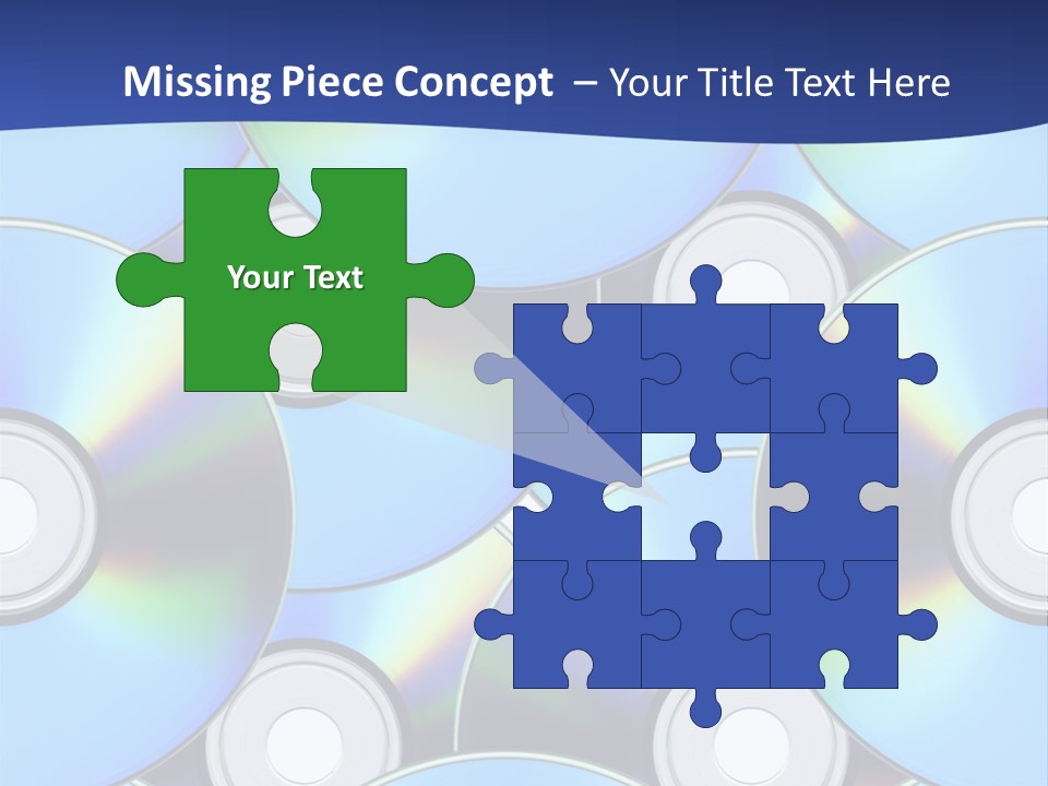 A Group Of Cds On A Blue Background PowerPoint Template