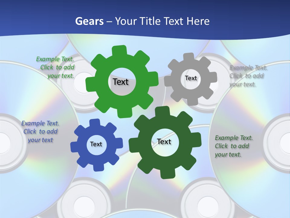 A Group Of Cds On A Blue Background PowerPoint Template