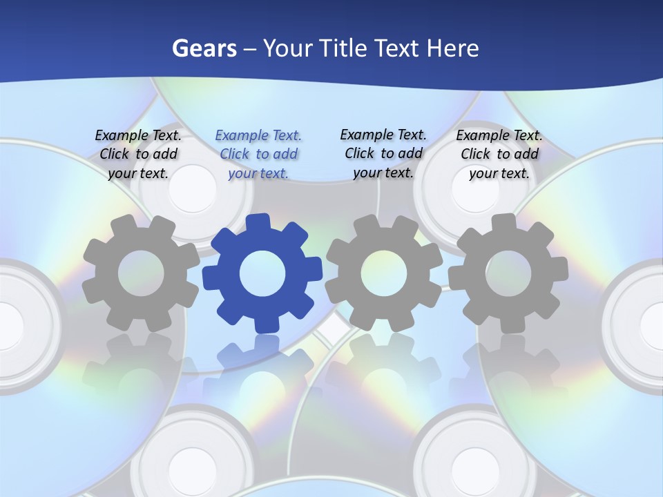 A Group Of Cds On A Blue Background PowerPoint Template