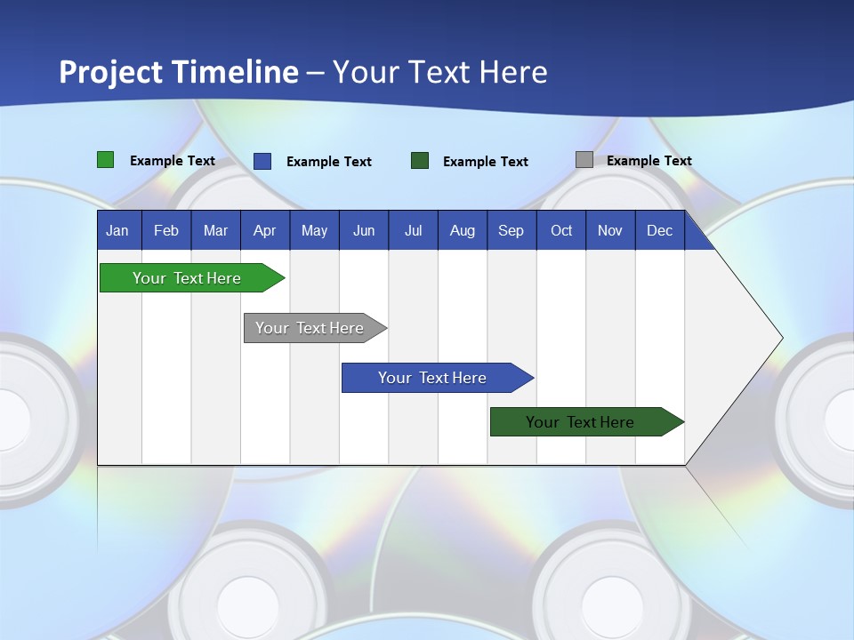 A Group Of Cds On A Blue Background PowerPoint Template