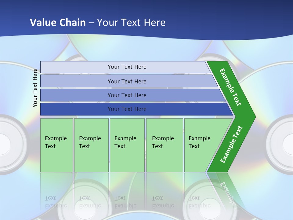 A Group Of Cds On A Blue Background PowerPoint Template