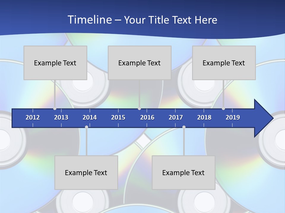 A Group Of Cds On A Blue Background PowerPoint Template