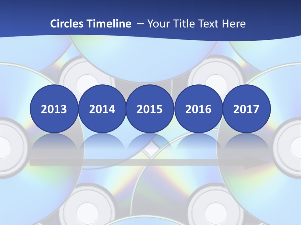 A Group Of Cds On A Blue Background PowerPoint Template