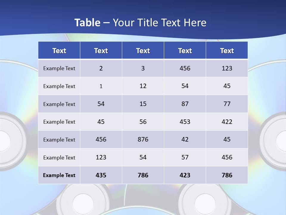 A Group Of Cds On A Blue Background PowerPoint Template