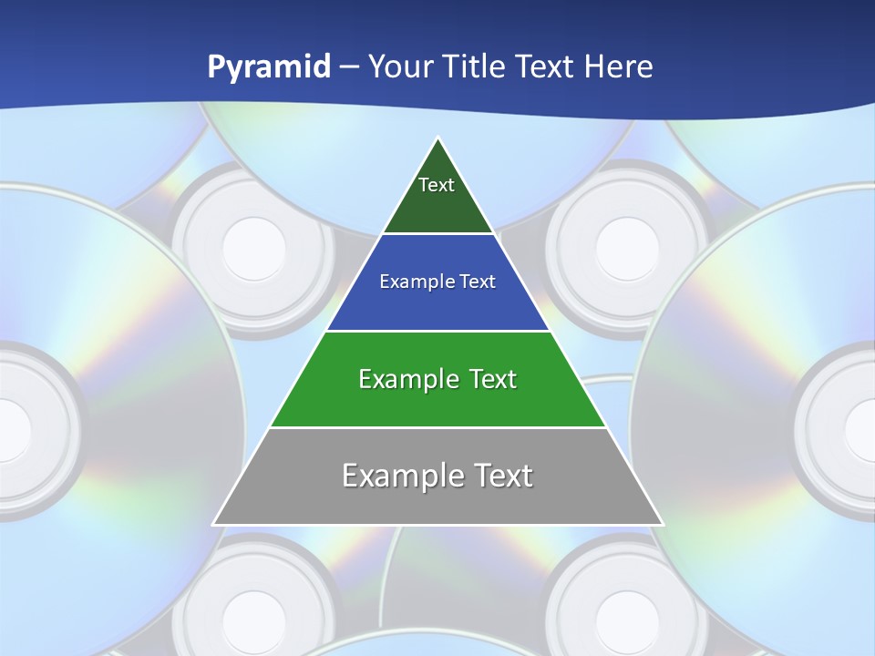 A Group Of Cds On A Blue Background PowerPoint Template
