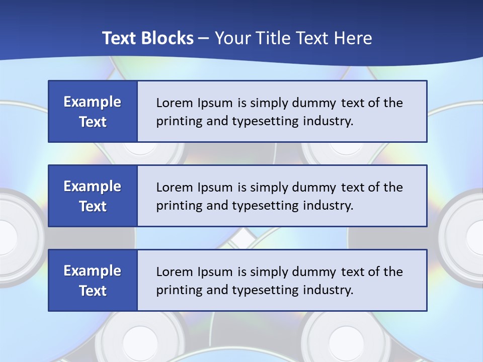 A Group Of Cds On A Blue Background PowerPoint Template