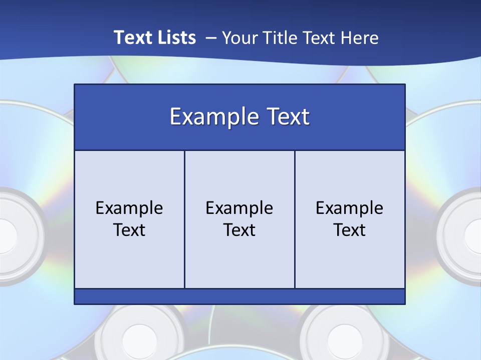 A Group Of Cds On A Blue Background PowerPoint Template