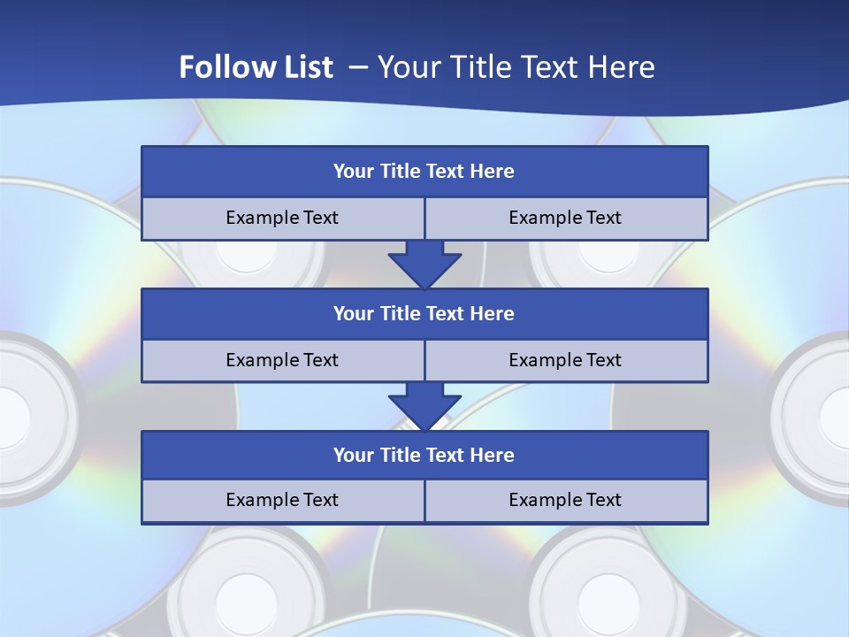 A Group Of Cds On A Blue Background PowerPoint Template