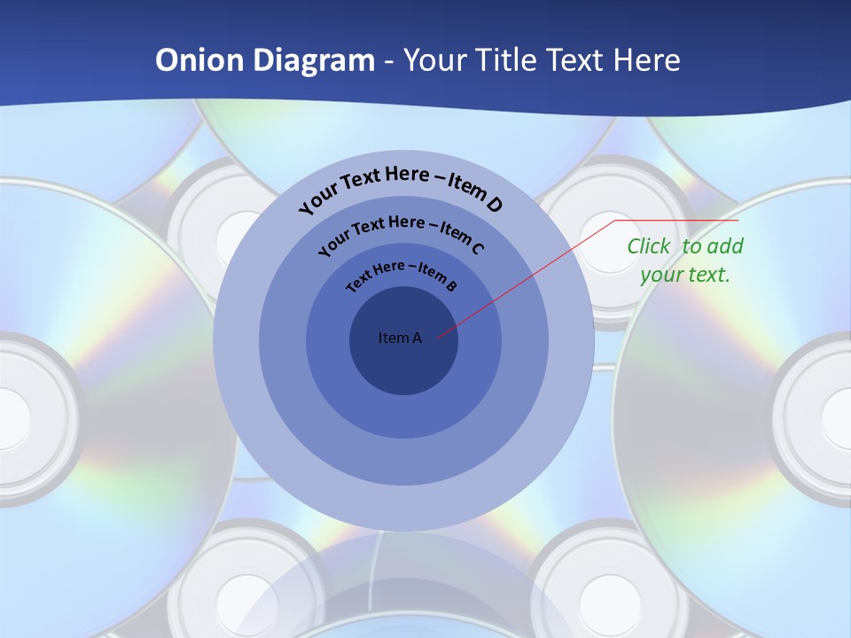 A Group Of Cds On A Blue Background PowerPoint Template