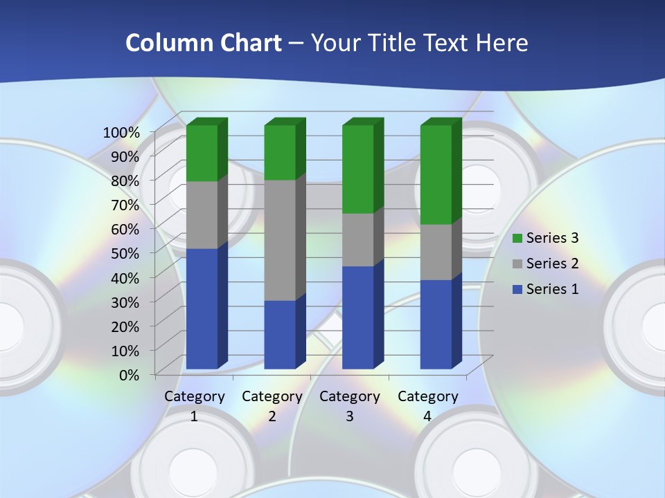 A Group Of Cds On A Blue Background PowerPoint Template