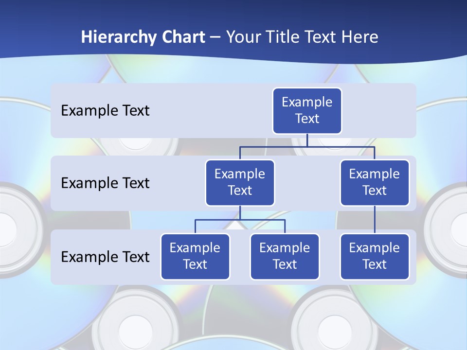 A Group Of Cds On A Blue Background PowerPoint Template