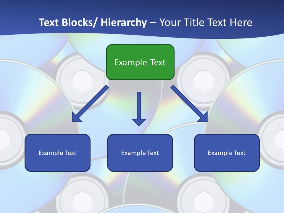 A Group Of Cds On A Blue Background PowerPoint Template