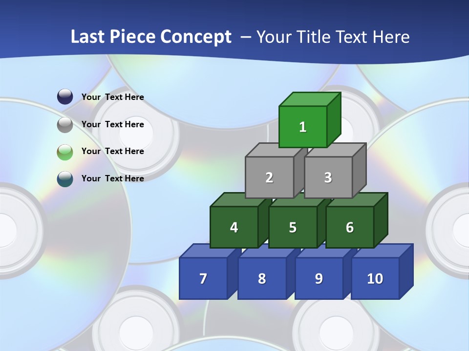 A Group Of Cds On A Blue Background PowerPoint Template