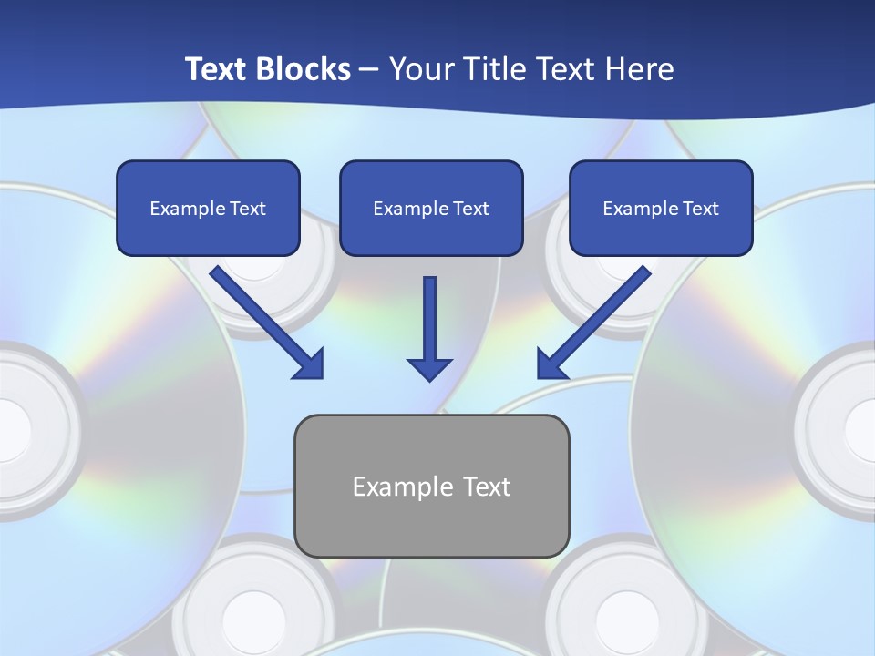 A Group Of Cds On A Blue Background PowerPoint Template