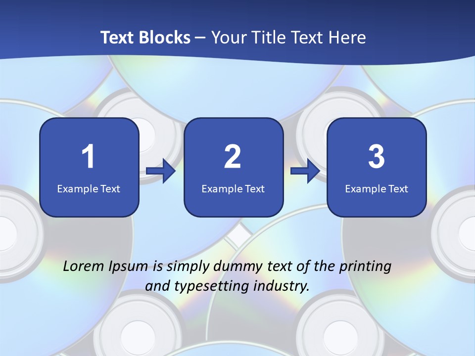 A Group Of Cds On A Blue Background PowerPoint Template