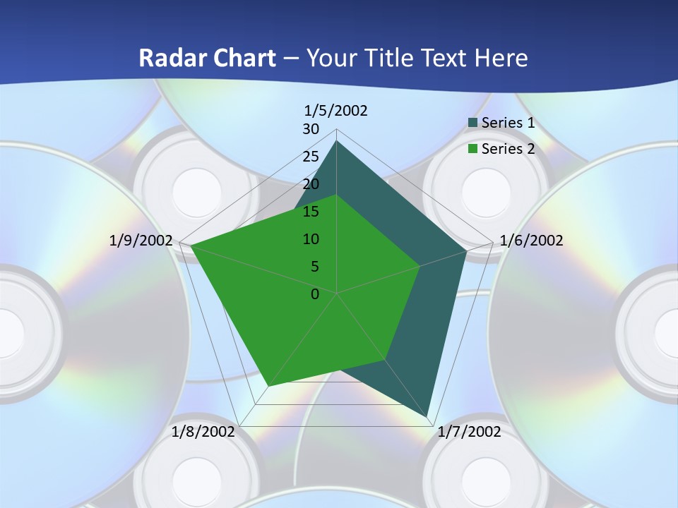 A Group Of Cds On A Blue Background PowerPoint Template