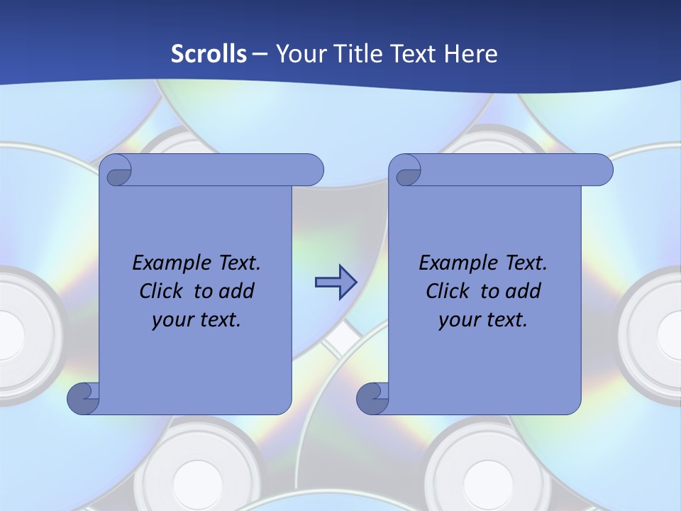 A Group Of Cds On A Blue Background PowerPoint Template