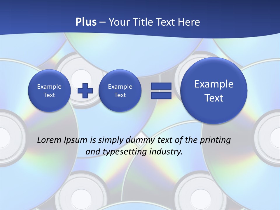 A Group Of Cds On A Blue Background PowerPoint Template