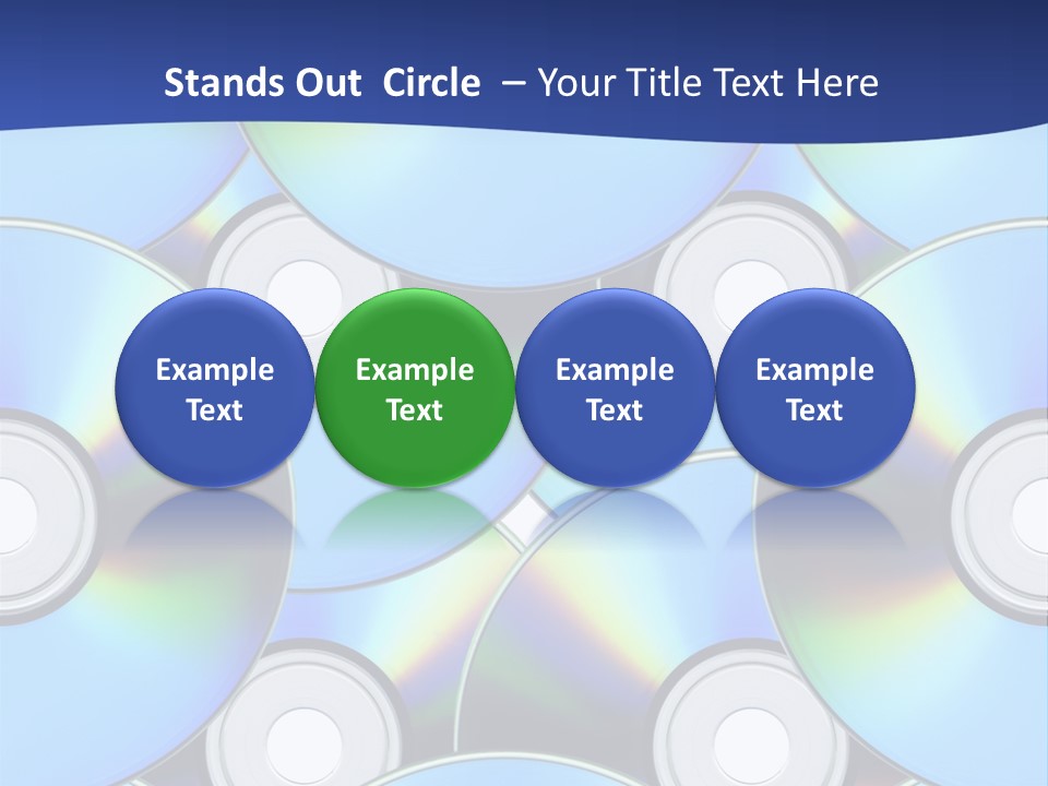 A Group Of Cds On A Blue Background PowerPoint Template
