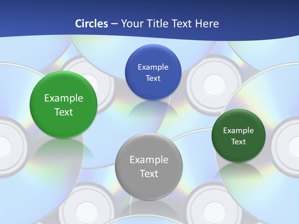 A Group Of Cds On A Blue Background PowerPoint Template