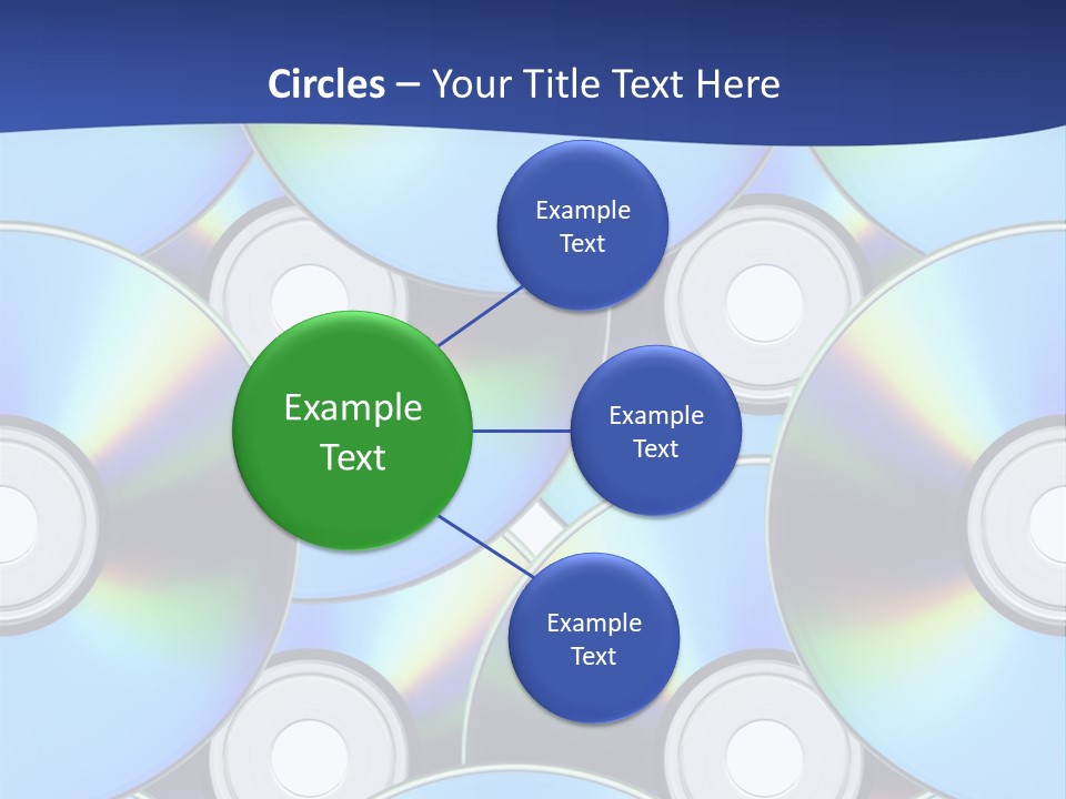 A Group Of Cds On A Blue Background PowerPoint Template