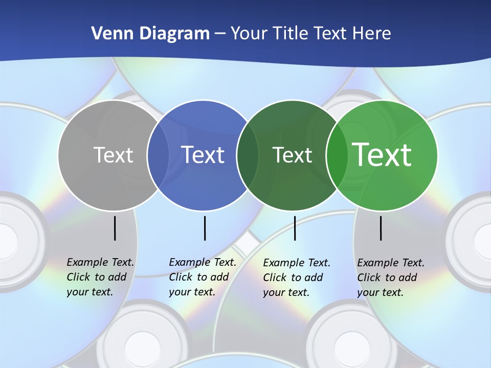 A Group Of Cds On A Blue Background PowerPoint Template