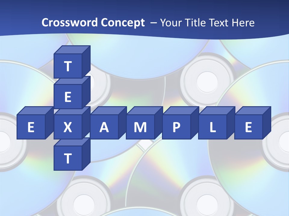 A Group Of Cds On A Blue Background PowerPoint Template