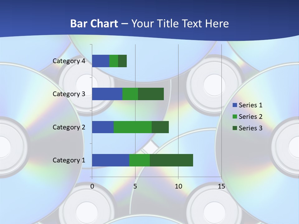 A Group Of Cds On A Blue Background PowerPoint Template
