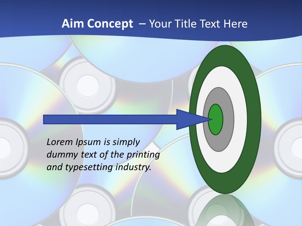 A Group Of Cds On A Blue Background PowerPoint Template