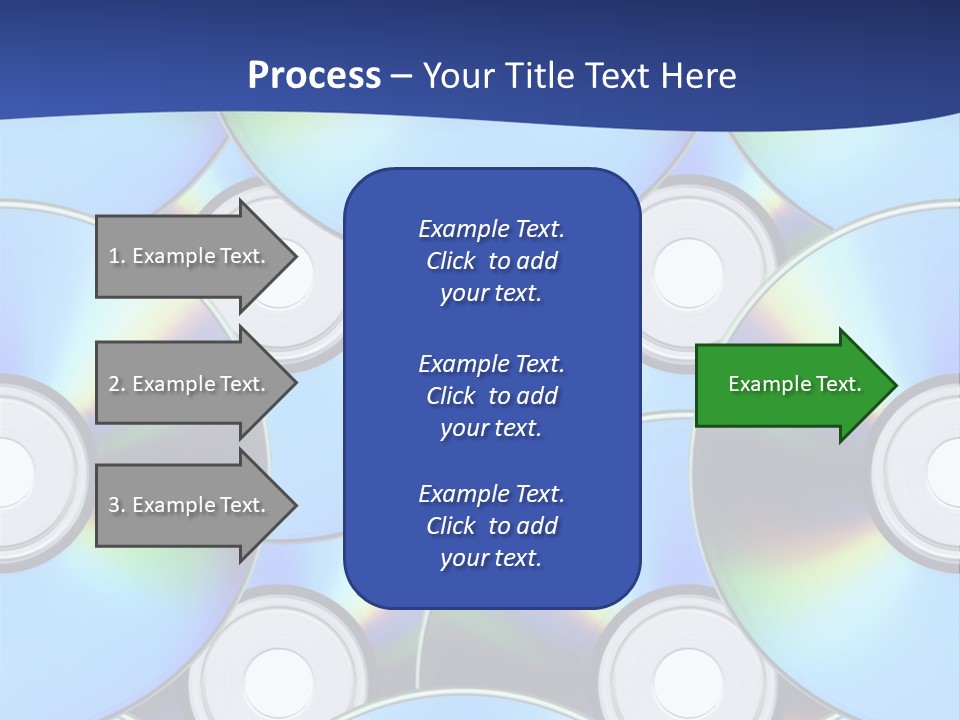 A Group Of Cds On A Blue Background PowerPoint Template