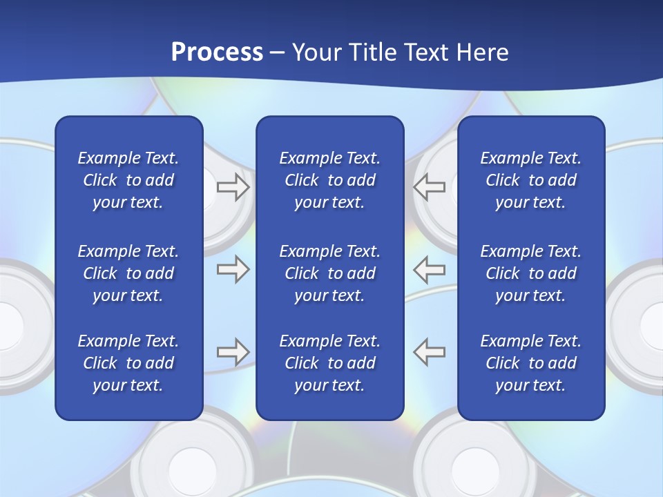 A Group Of Cds On A Blue Background PowerPoint Template