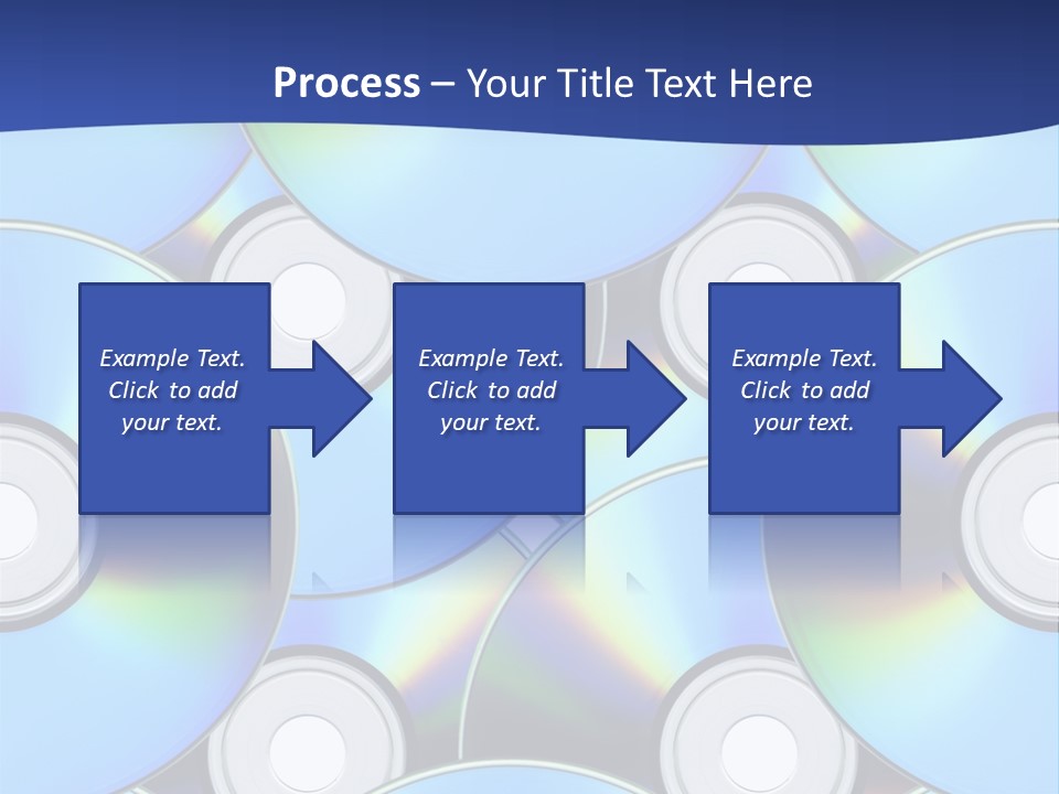 A Group Of Cds On A Blue Background PowerPoint Template