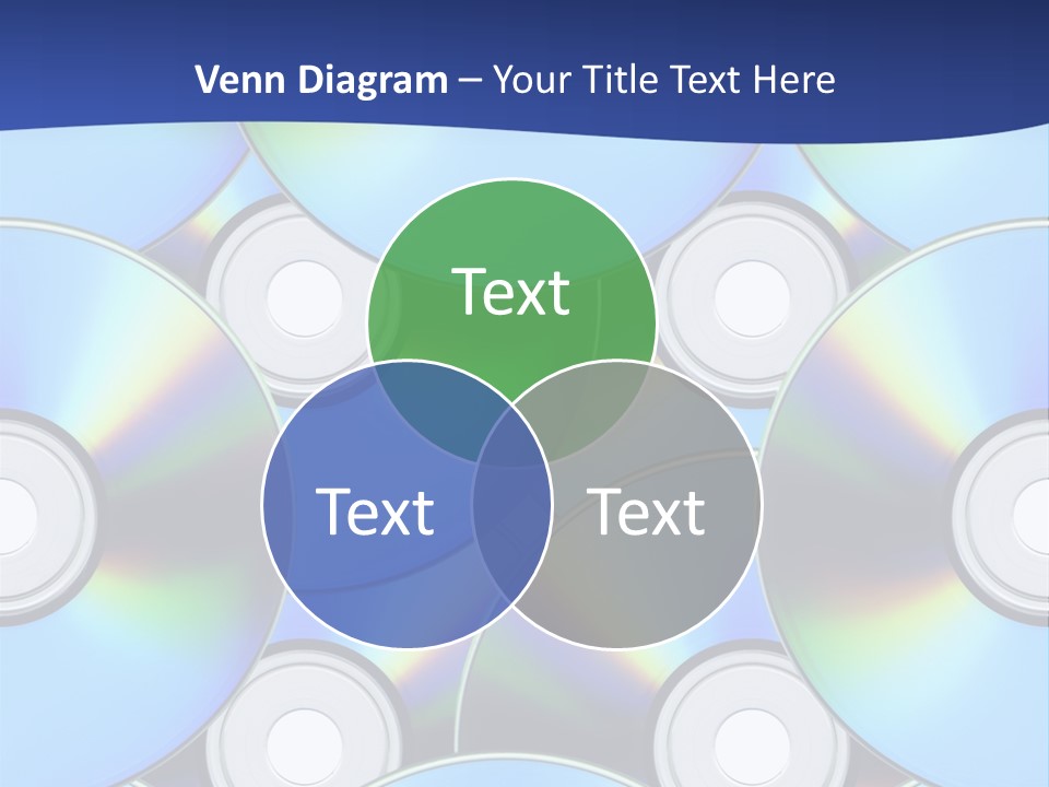 A Group Of Cds On A Blue Background PowerPoint Template